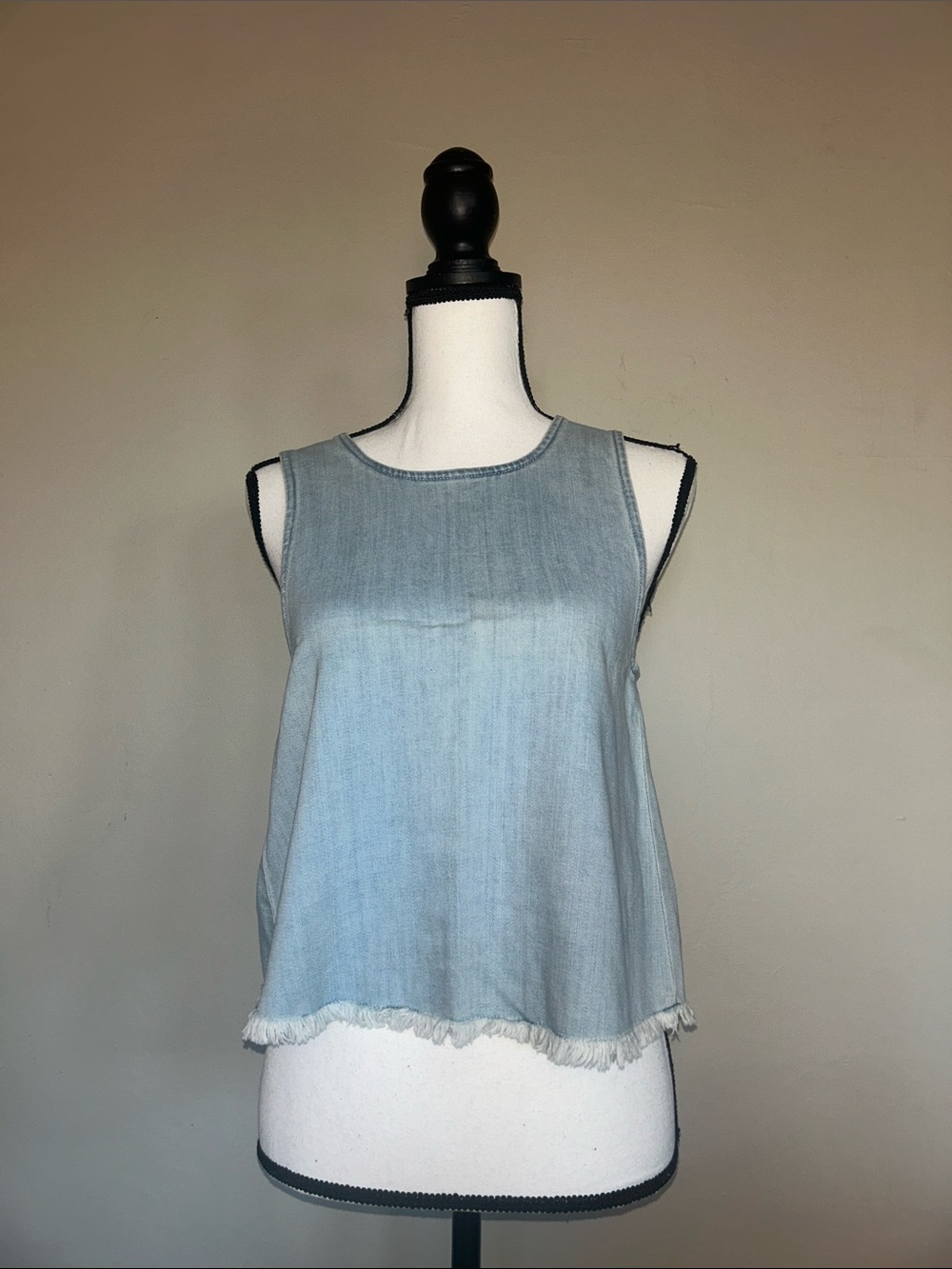 aerie Light Blue Denim-Style Sleeveless Tank
